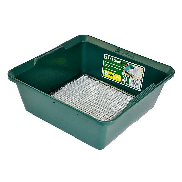 2 in 1 Garden Soil Sieve, Interchangeable Compost and Potting Sieve, 35cm Square