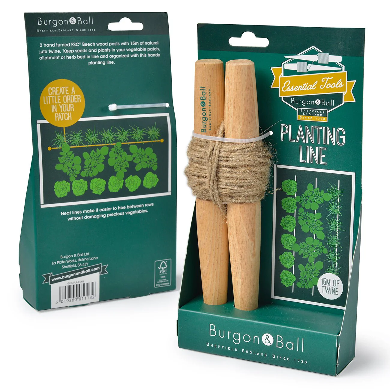 Planting Line – Traditional Wooden Line Marker for Straight Rows | Burgon & Ball
