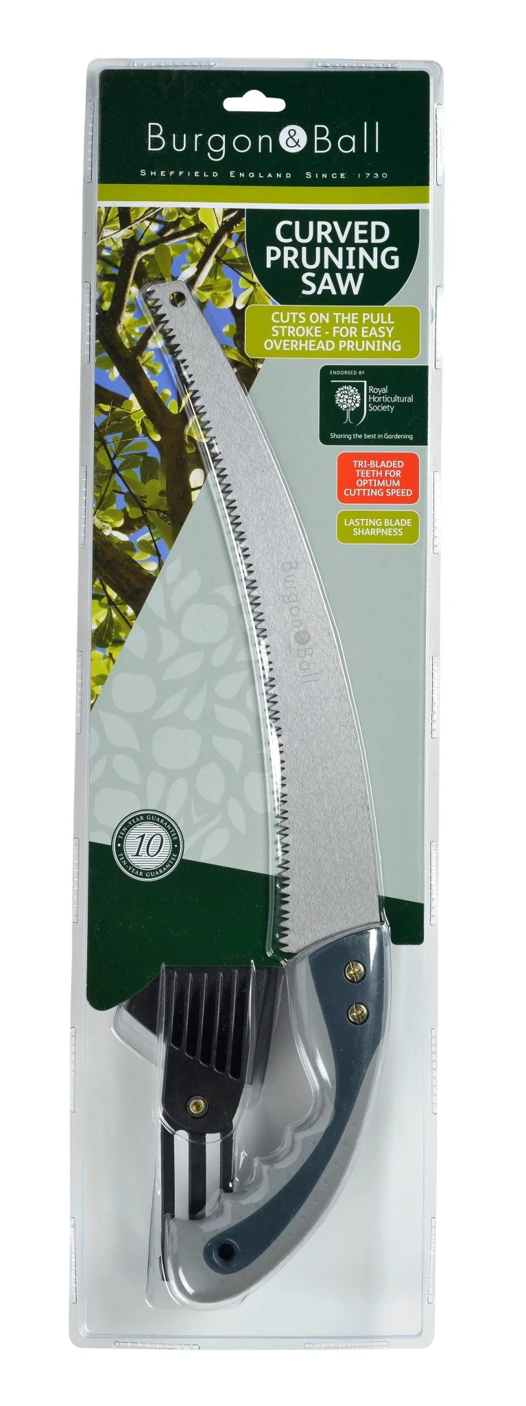 Curved Pruning Saw – Sharp Teeth for Fast Cutting | RHS Approved Garden Tool | Burgon & Ball