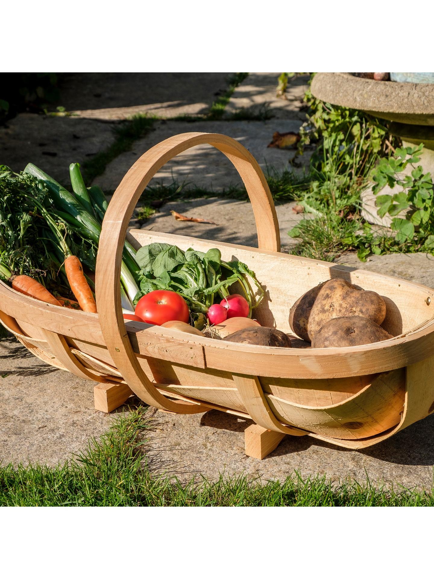Traditional Garden Trug, Large Wooden Harvesting Trug, 57cm Length - Image 5