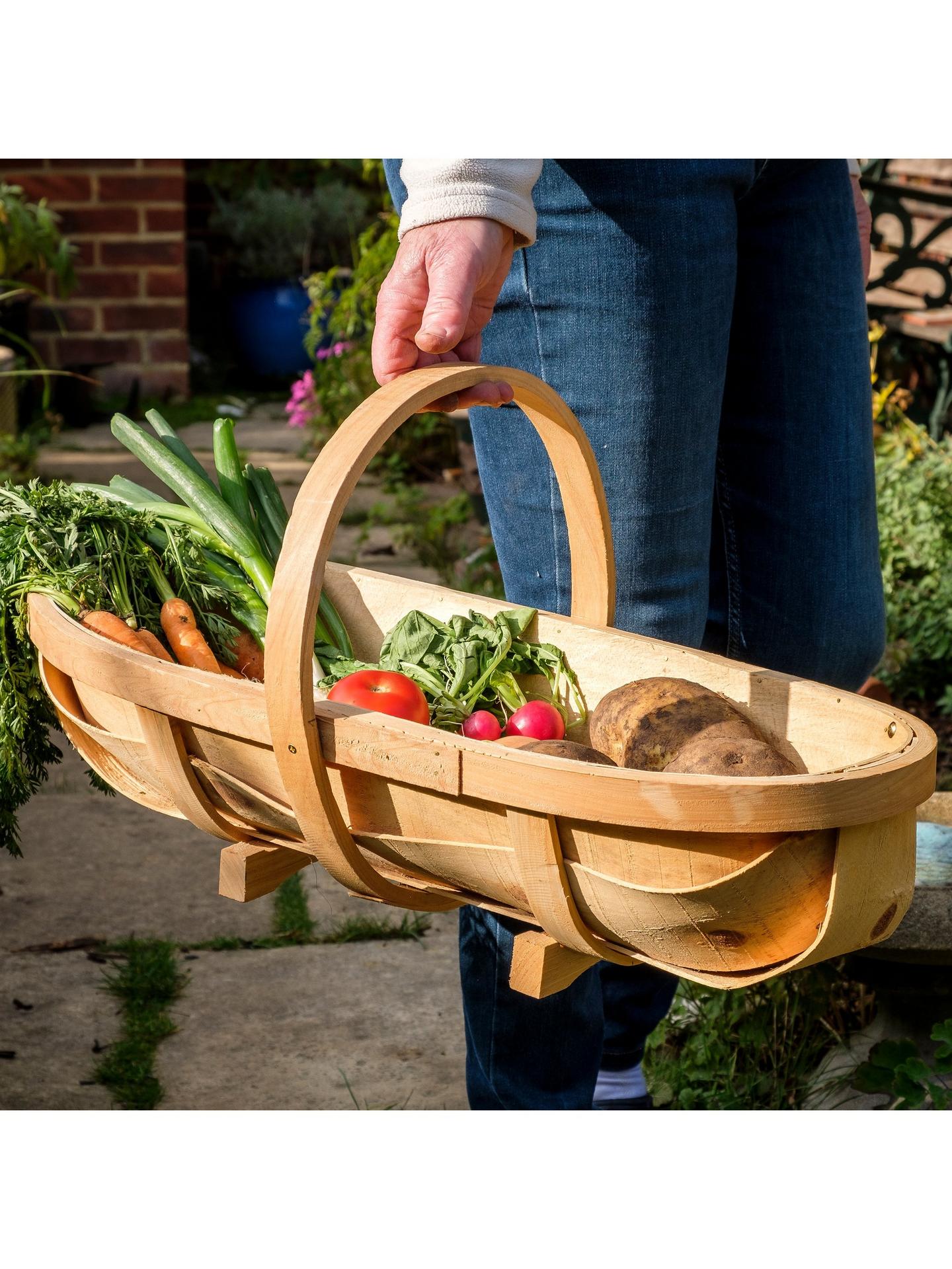Traditional Garden Trug, Large Wooden Harvesting Trug, 57cm Length - Image 6