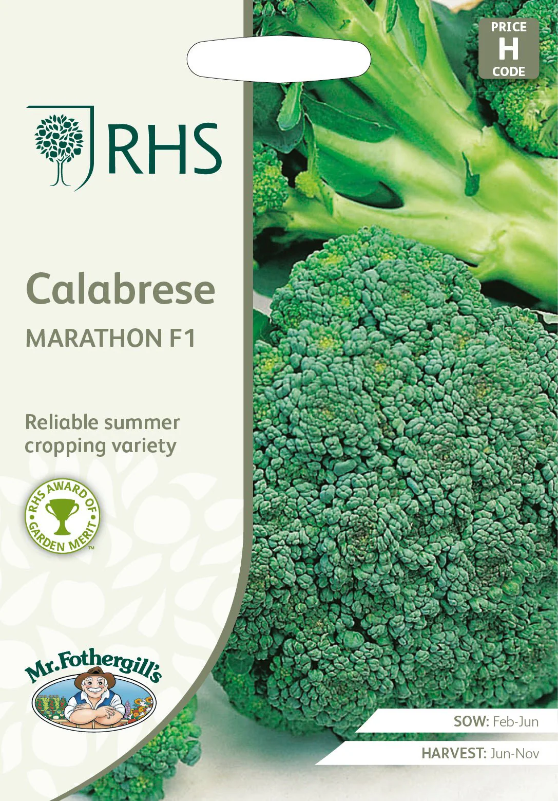 RHS Calabrese Marathon F1 Seeds by Mr Fothergill's, Summer Broccoli, AGM Variety