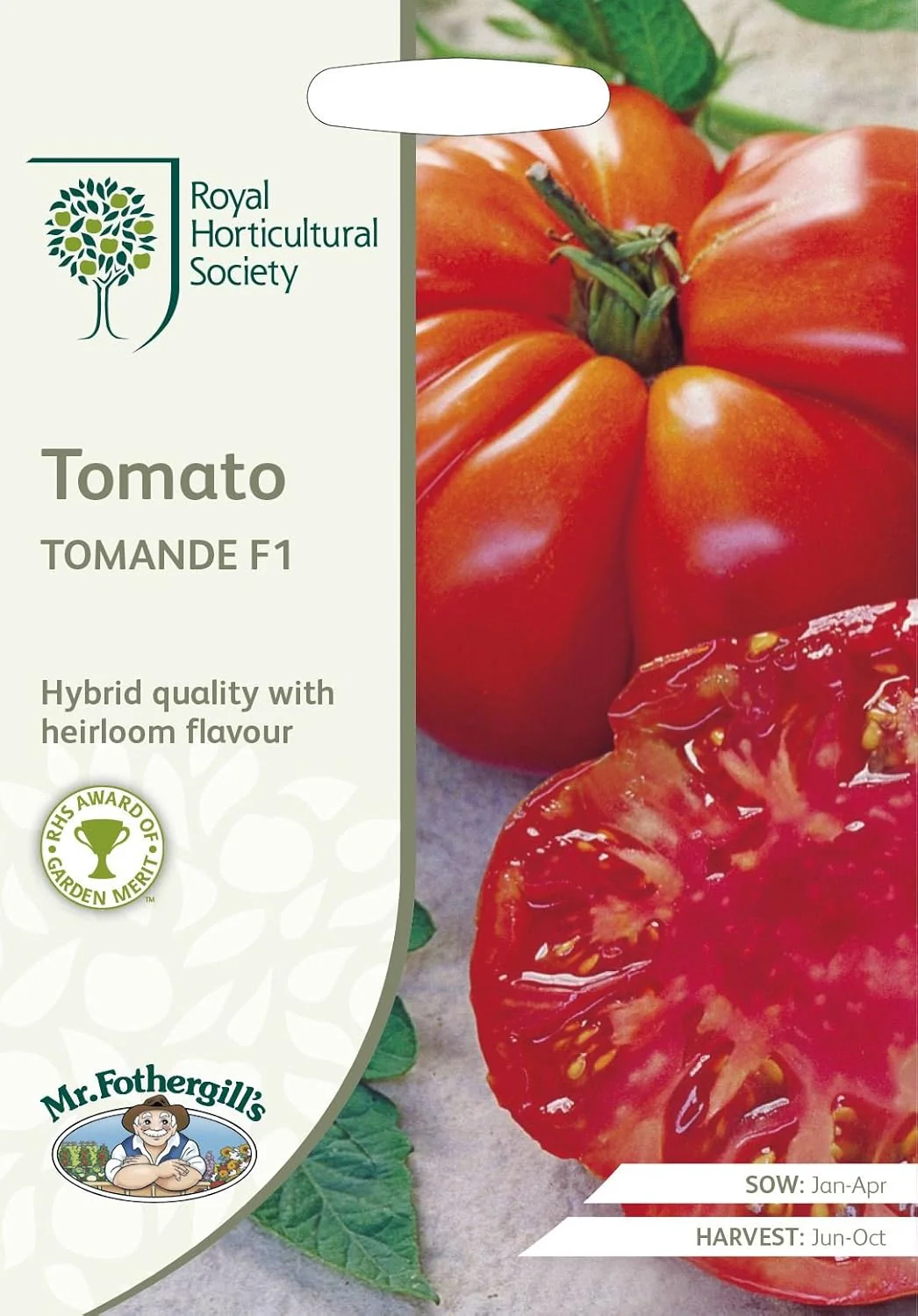 RHS Tomato Tomande F1 Seeds 10 Seeds, Large Ribbed Salad Tomato Variety