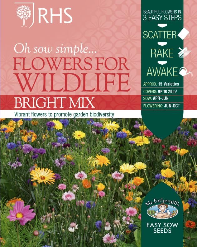 RHS Flowers For Wildlife Bright Mix Easy Sow Seeds 20g Box - Image 3