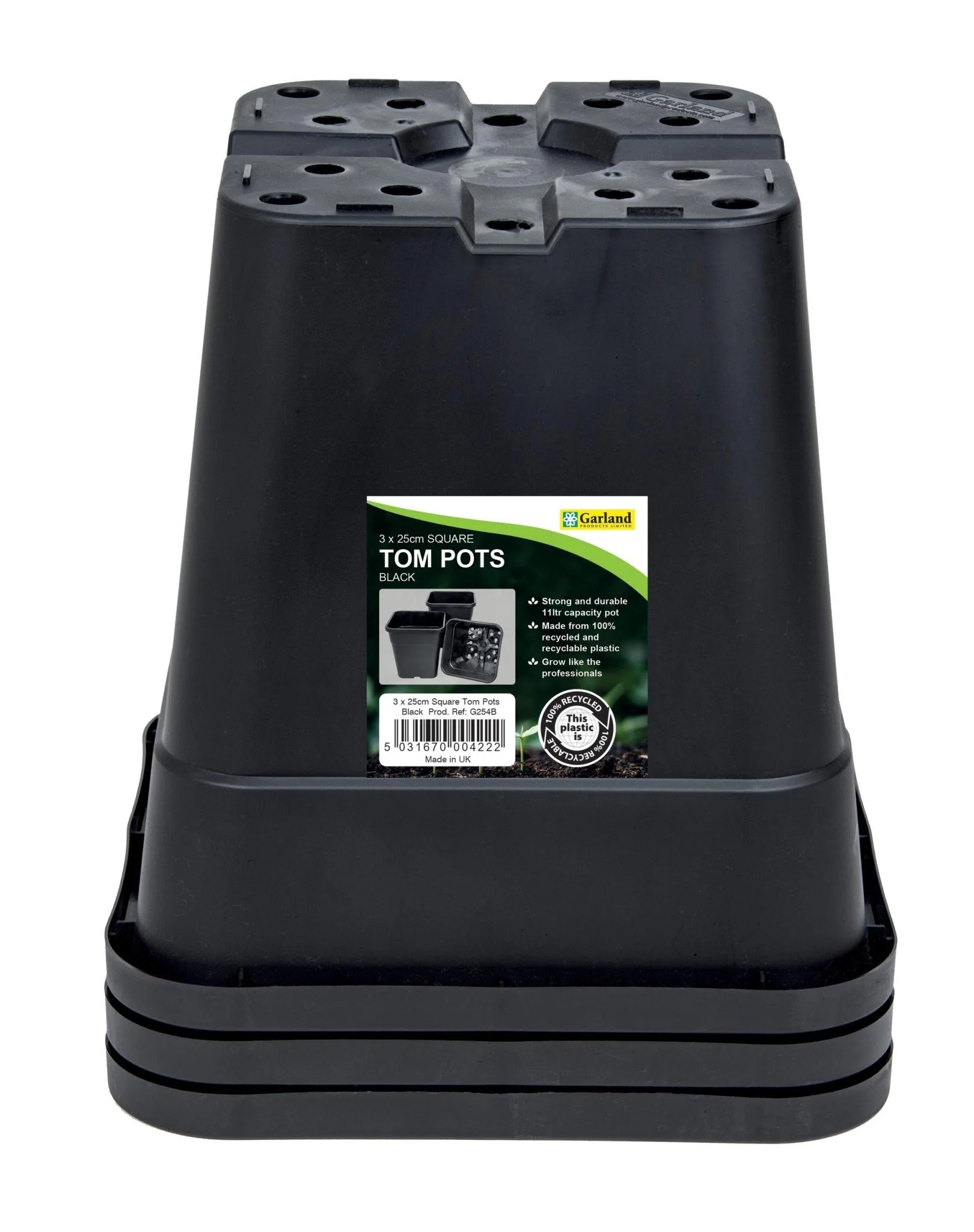 Square Tom Pots – Durable Plastic Pots for Tomatoes & Veg | Garland
