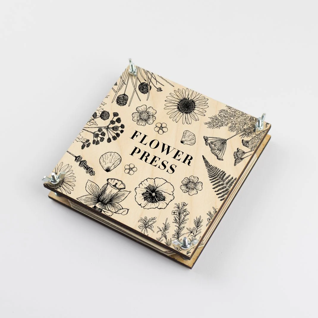 Flower Press Line Design 15cm Wooden Flower Press Kit, Made in England
